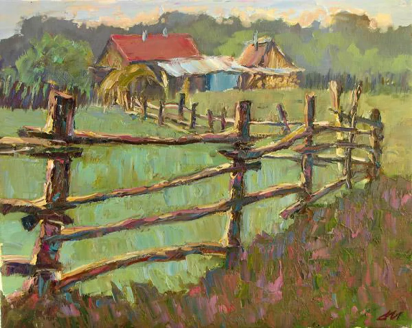 Пейзаж с забором