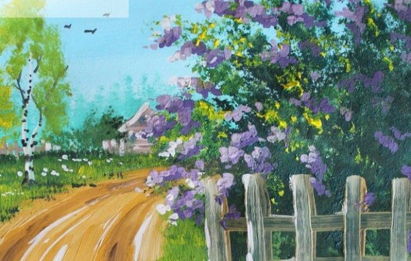 Летний декоративный пейзаж