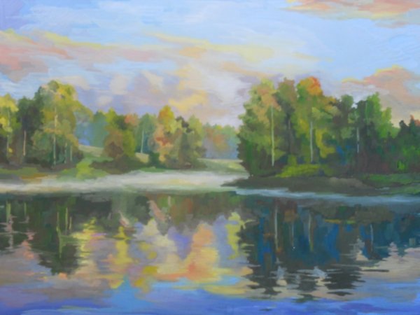 Летний пейзаж гуашью