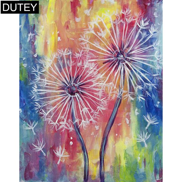 Рисуем одуванчики гуашью