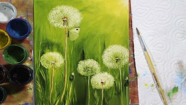 Правополушарное рисование одуванчики