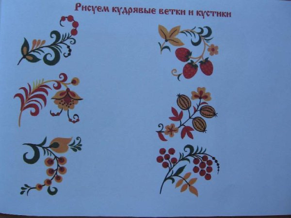 Элементы хохломской росписи старшая группа