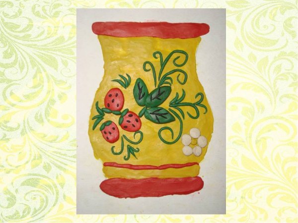 Роспись кувшина в старшей группе
