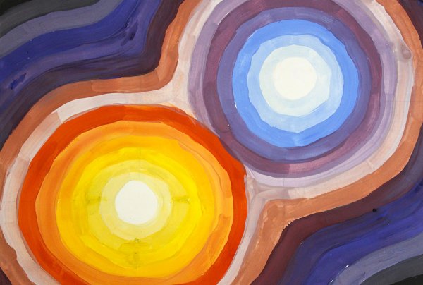 Цветовая растяжка гуашью