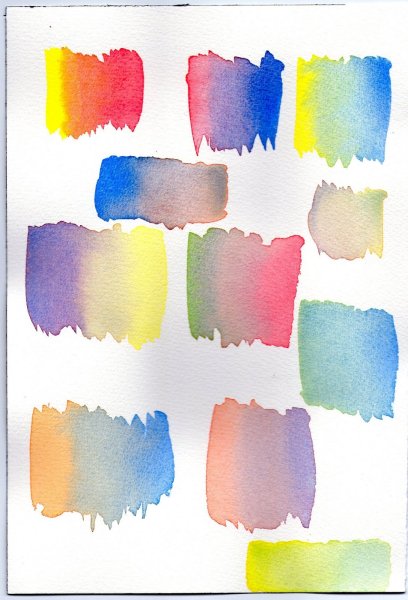 Переход цветов гуашью