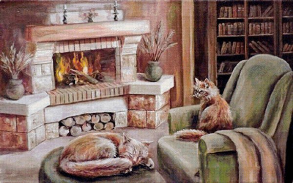 Натюрморт с камином