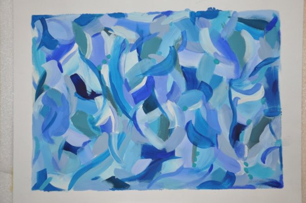 Переход цветов гуашью