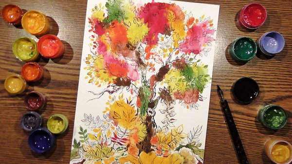 Монотипия техника рисования гуашью