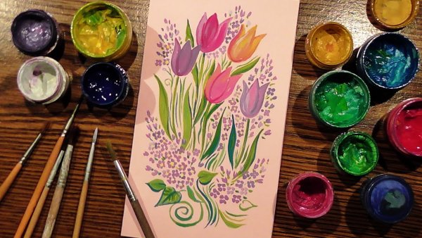 Раскрашивать гуашью