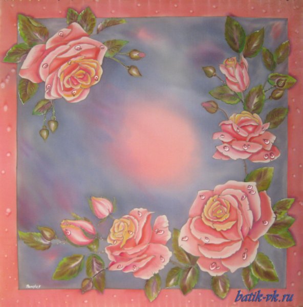 Рисование платочек с цветами