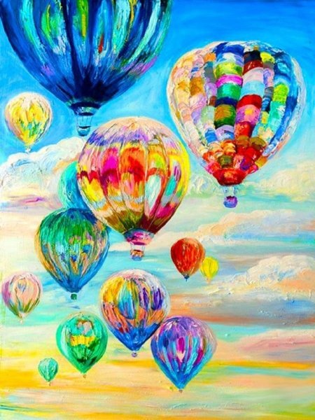 Воздушный шар Каппадокия картина акварель
