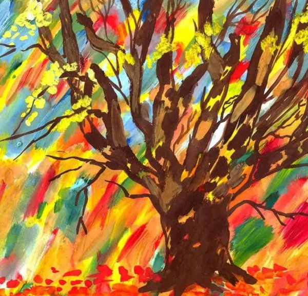 Рисование осеннее дерево