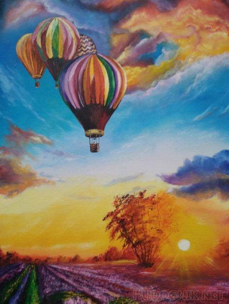 Воздушные шары акриловыми красками