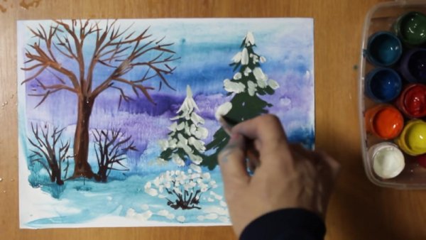 Урок для детей 5 лет рисование гуашь