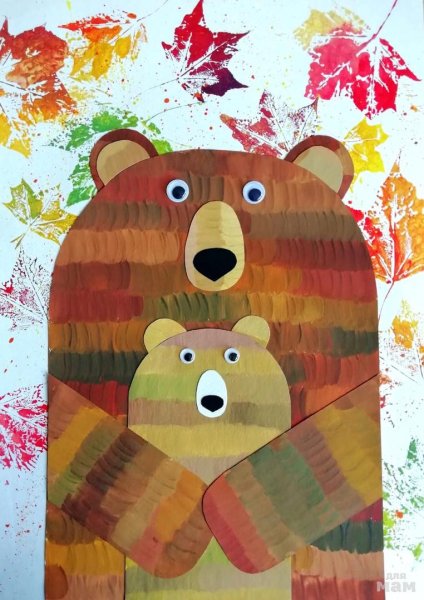 Медвежонок гуашью