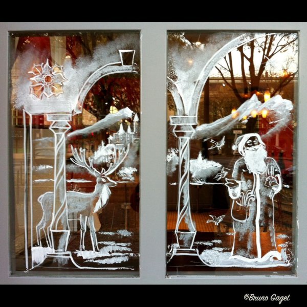 Роспись витрин к новому году