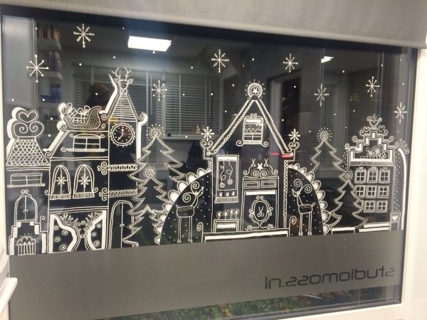 Новогодняя роспись окон