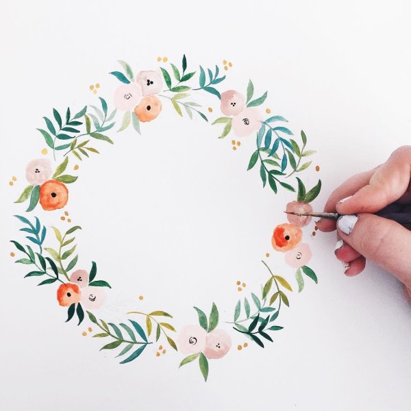 Рождественский остролист акварель