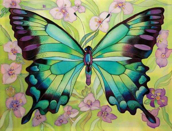 Холодный батик бабочка