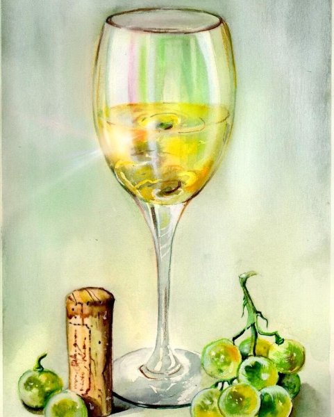 Бокал акварелью