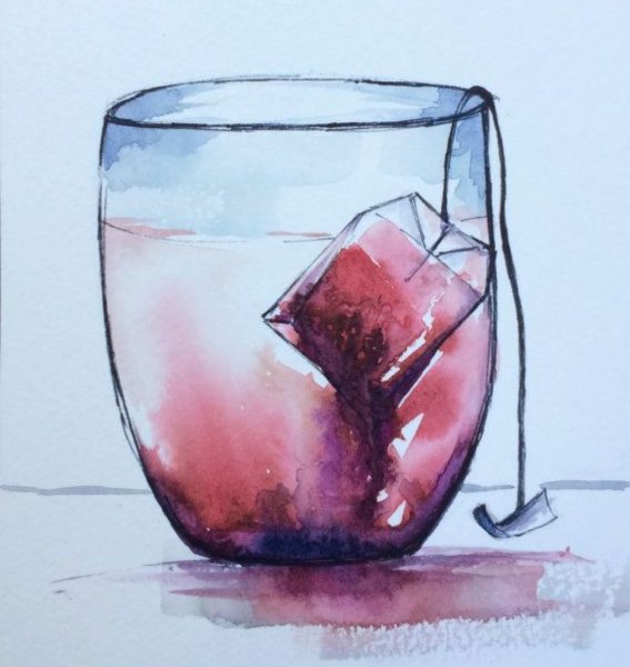 Предметы акварелью