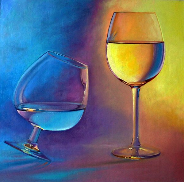 Бокалы в современной живописи