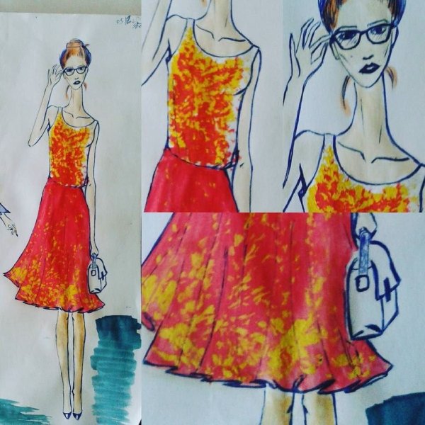 Платье рисунок