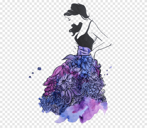 Акварельное платье