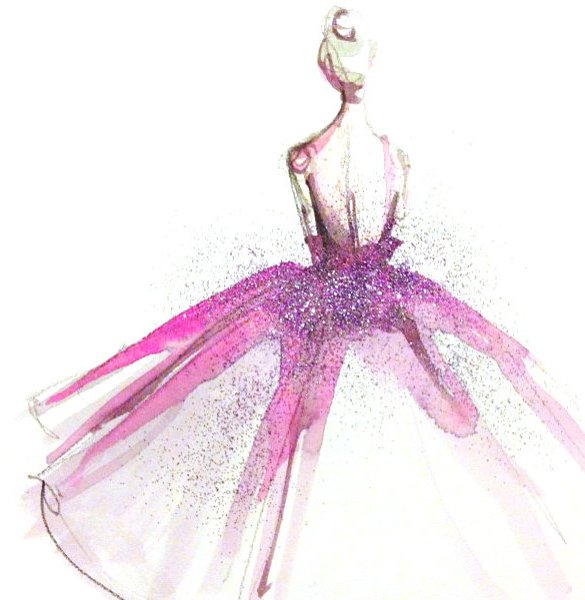 Женщина в желтом платье рисунок гуашью