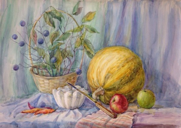 Лессировка акварелью натюрморт ДХШ Антонова СПБ