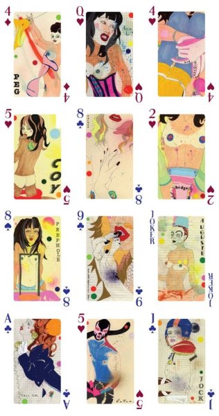 Рисунки на картах игральных разрисованные