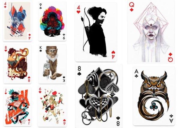 Разрисованные карты игральные