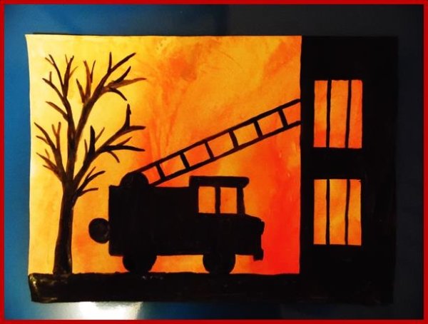 Рисование пожар в старшей группе