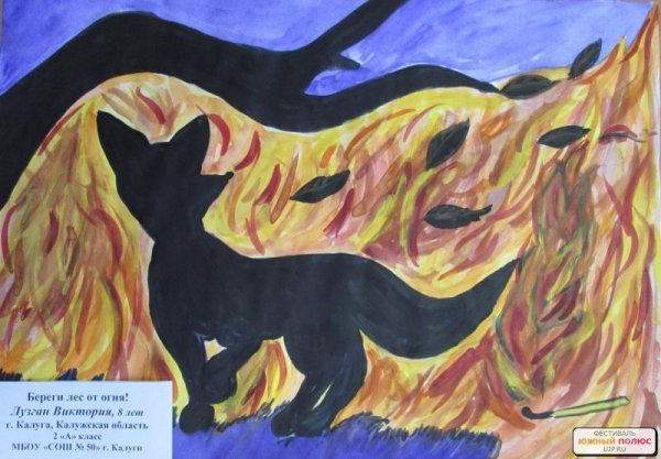 Пожар гуашью