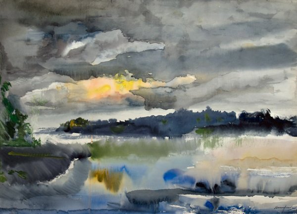 Ненастье акварель