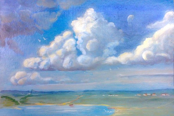 Небо гуашью