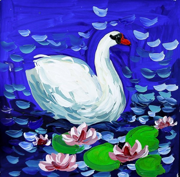 Лебедь рисунок