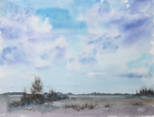 Степь акварель