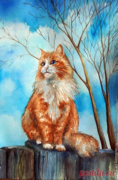 Котик гуашью