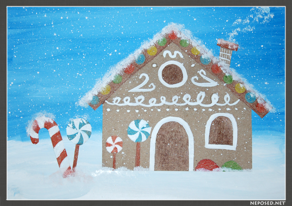 Рисование с детьми на тему Пряничный дом