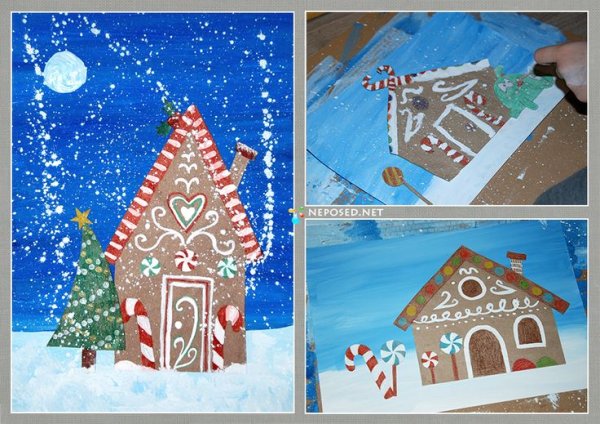 Рисование с детьми Пряничный домик