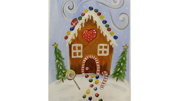 Пряничный домик гуашью нарисовать