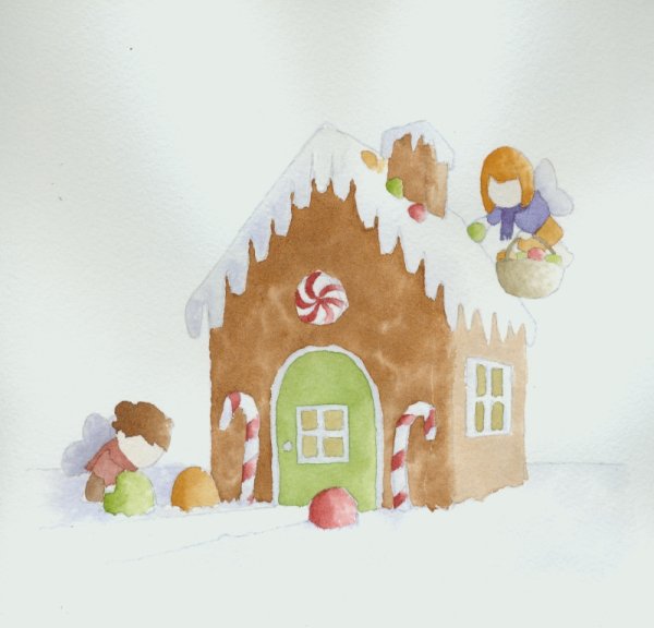 Пряничный домик красками