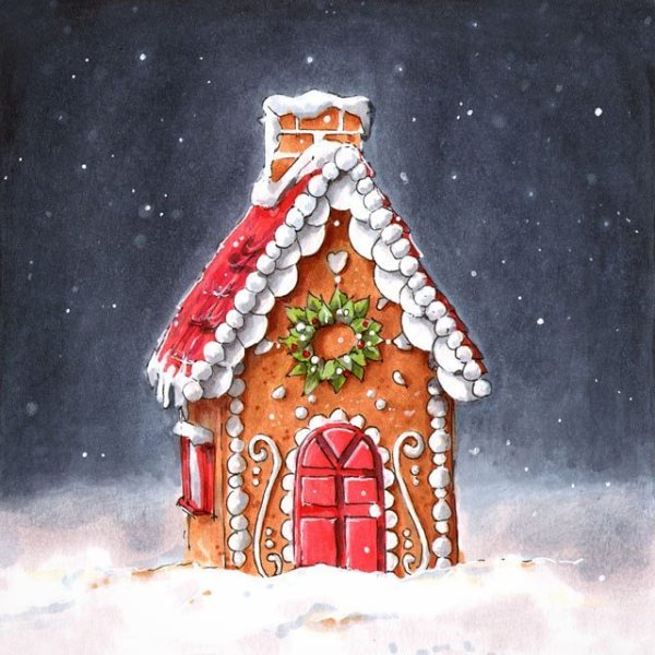 Векторный Рождественский домик