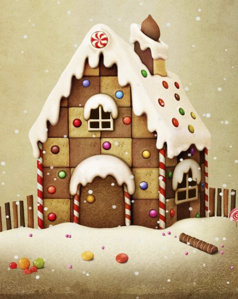 Пряничный домиккварелью