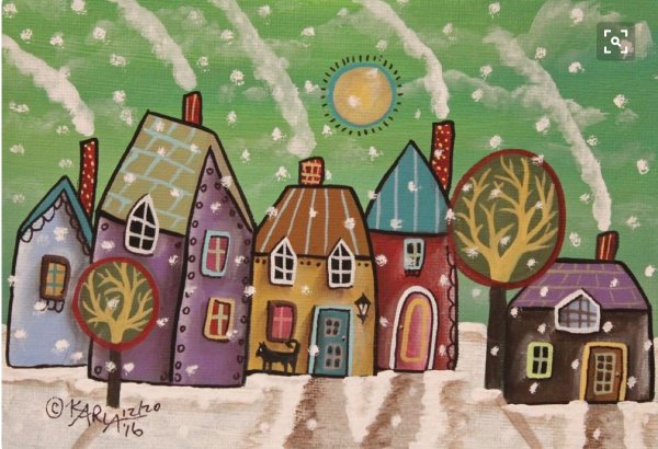 Пряничный домик акварель скетч