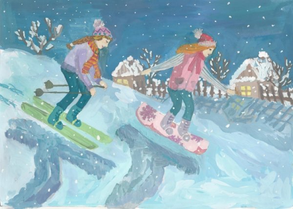 Композиция на тему зимние развлечения