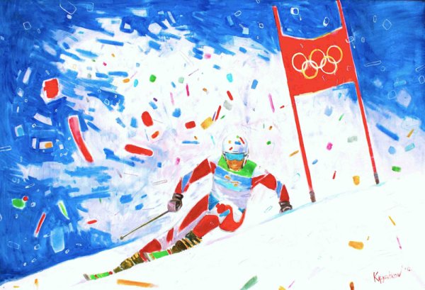 Рисование зимних видов спорта в живописи