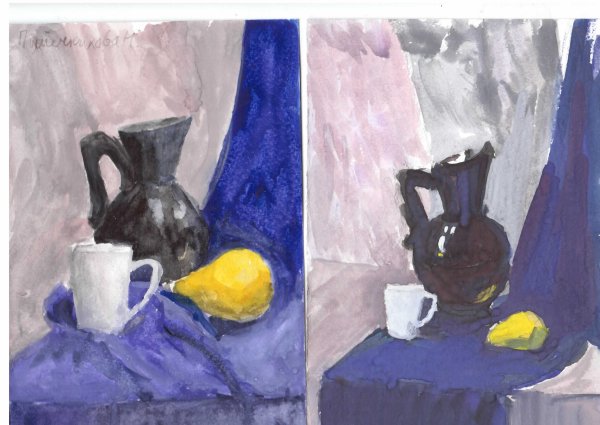 Натюрморт на контрастные цвета