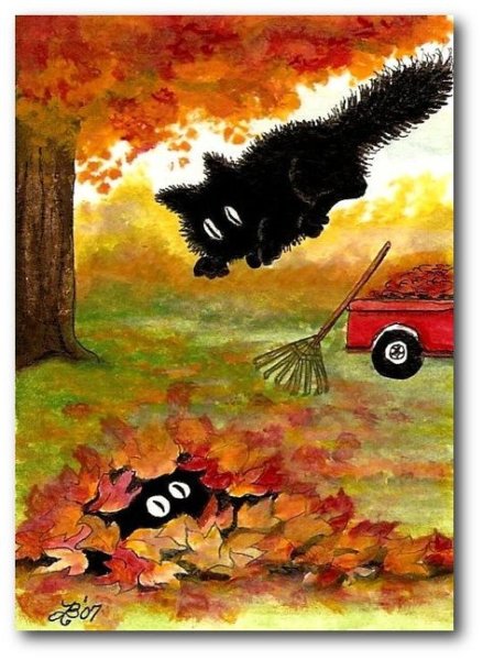 Иллюстратор осенний кот